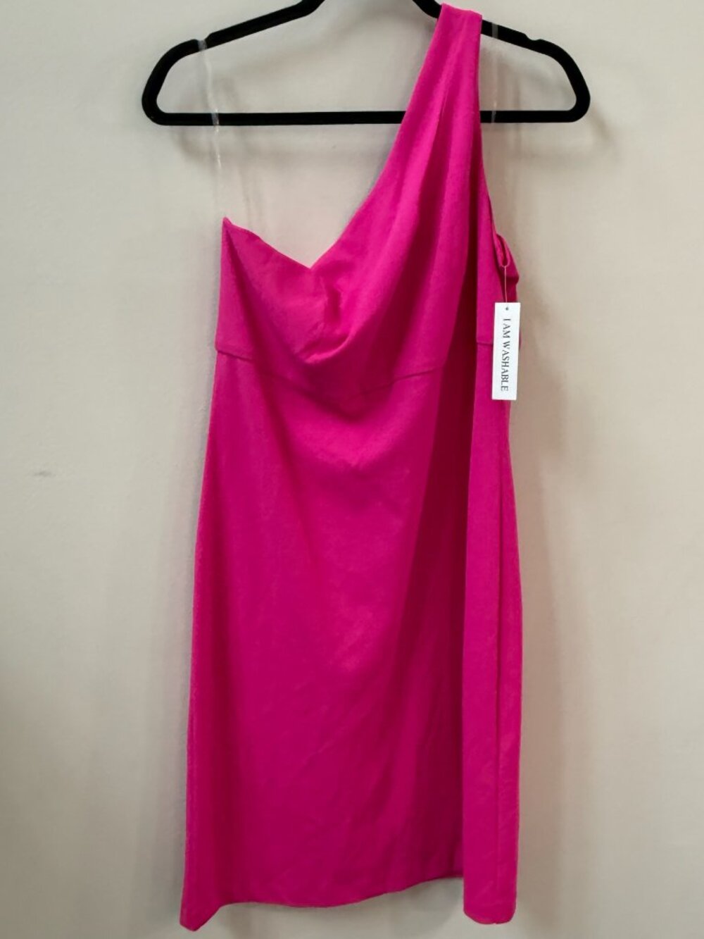 Shelby & Palmer Hot Pink One Shoulder Draped Cocktail Dress Size 10